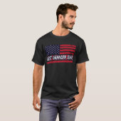 最高のGrandpa Ever UsフラッグGrandpa Faters Day Gift Tシャツ (正面フル)