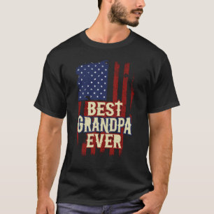 最高のGrandpa Ever UsフラッグGrandpa Faters Day Gift Tシャツ
