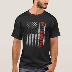 最高のGrandpa Ever US American Flag 父の Tシャツ