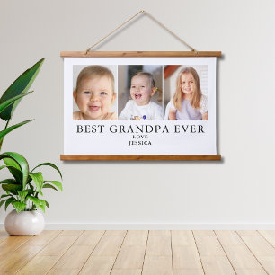 最高のGrandpa Photoパーソナライズされた Tapestry 吊り下げ型タペストリー
