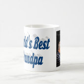 最高のGrandpa photo sea blue文字 コーヒーマグカップ (中央)