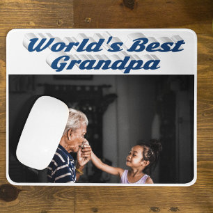 最高のGrandpa photo sea blue文字 マウスパッド
