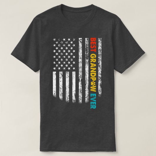最高のGrandpaw Ever Dog Grandpa Faters Day Tシャツ (デザイン正面)