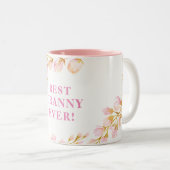 最高のGRANNY EVERかわいらし水色フローラピンク ツートーンマグカップ (正面右)