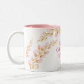 最高のGRANNY EVERかわいらし水色フローラピンク ツートーンマグカップ (左)