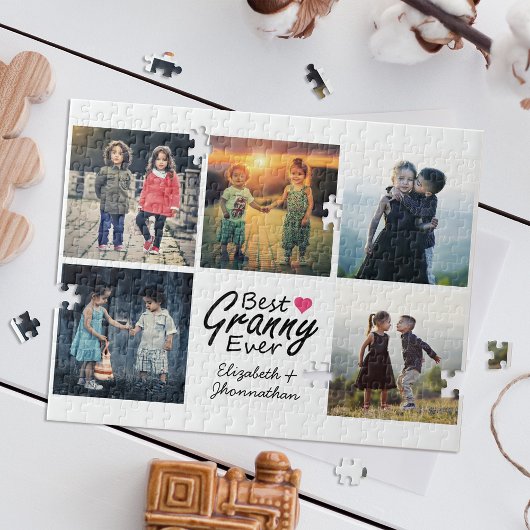 最高のGranny Everモダン Photo Collageおばあちゃんのギフト ジグソーパズル