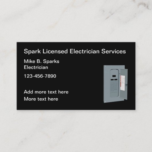 最高のLicensed Electrician Business Card 名刺 (正面)