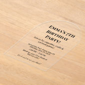 最高のLuxury澄ん Acrylic Birthday Party アクリル招待状 (レイダウン)