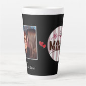 最高のMamaカスタマイズストライプ可能なCircle写真 カフェラテマグ (正面)