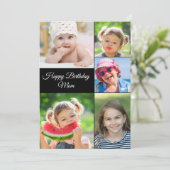 最高のMomフォトコラージュ誕生日フラットカード (スタンド正面)
