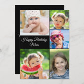 最高のMomフォトコラージュ誕生日フラットカード (正面/裏面)