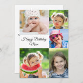 最高のMomフォトコラージュ誕生日フラットカード (正面/裏面)