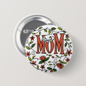 最高のMomフローラピン 缶バッジ (正面&裏面)