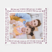 最高のMOM写真ユニークスタイリッシュパーソナライズされた フリースブランケット (正面(横))