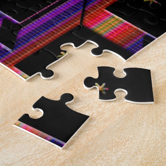 最高のMom色ブロックと黒の背景 ジグソーパズル (側面)