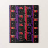 最高のMom色ブロックと黒の背景 ジグソーパズル (縦)