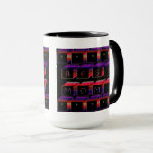 最高のMom色ブロックと黒の背景 マグカップ (正面右)