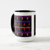 最高のMom色ブロックと黒の背景 マグカップ (正面左)