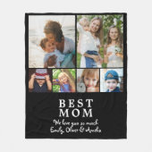 最高のMom 6フォトコラージュ記念 フリースブランケット (正面)