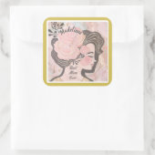 最高のMom Everかわいらし Flowers金ゴールドフレーム名 スクエアシール (バッグ)