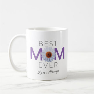 最高のMom Everとデイジーイメージプリント(紫V1) コーヒーマグカップ
