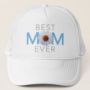 最高のMom Everとデイジーイメージプリント(Blue V2) キャップ
