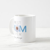 最高のMom Everとデイジーイメージプリント(Blue V2) コーヒーマグカップ (正面左)