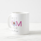 最高のMom Everとデイジープリント(Pink V2) コーヒーマグカップ (正面左)