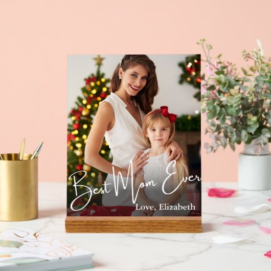 最高のMom Everのカスタム写真 アクリルサイン (ウェディング)