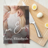 最高のMom Everのカスタム写真 キッチンタオル (四つ折り)