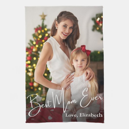 最高のMom Everのカスタム写真 キッチンタオル (縦)