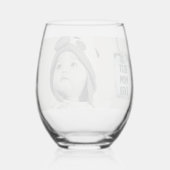 最高のMom Everのカスタム写真 ステムなしワイングラス (裏面)