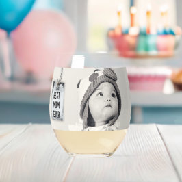 最高のMom Everのカスタム写真 ステムなしワイングラス