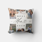 最高のMom Everのスクリプエレガントトハート写真コラージュ クッション (正面)