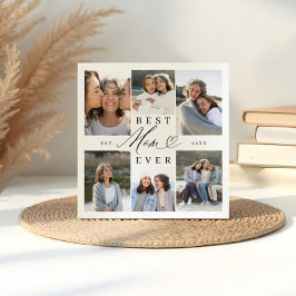 最高のMom Everのスクリプエレガントトハート写真コラージュ フォトプラーク