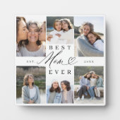 最高のMom Everのスクリプエレガントトハート写真コラージュ フォトプラーク (正面)