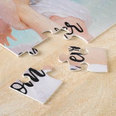 最高のMom Everカスタム Photo黒モダン Script ジグソーパズル (側面)