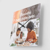 最高のMom Everカスタムphoto keepsake retro waves スクエア壁時計 (傾斜)