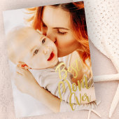 最高のMom Everシンプルモダンカスタム写真 箔シーズンポストカード