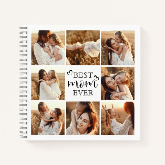 最高のMom Everタイポグラフィ写真モダンコラージギフト ノートブック (正面)