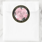 最高のMom Everハートとバラ ラウンドシール (バッグ)