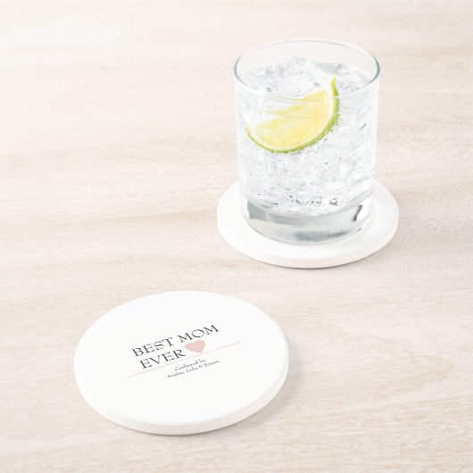 最高のMom Everハートコースター – パーソナライズされた コースター (側面)