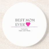 最高のMom Everハートコースター – パーソナライズされた コースター (正面)