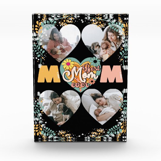 最高のMom Everハート数々の形状写真 フォトブロック (正面)