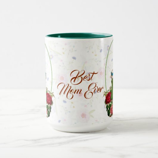 最高のMom Everバラ素朴ヴィンテージMothers Dayおもしろい マグカップ (中央)