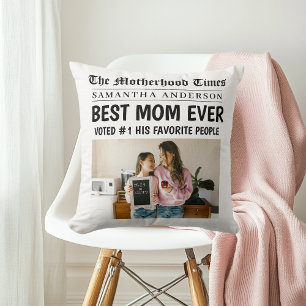 最高のMom Everパーソナライズされた Newsletter写真 クッション