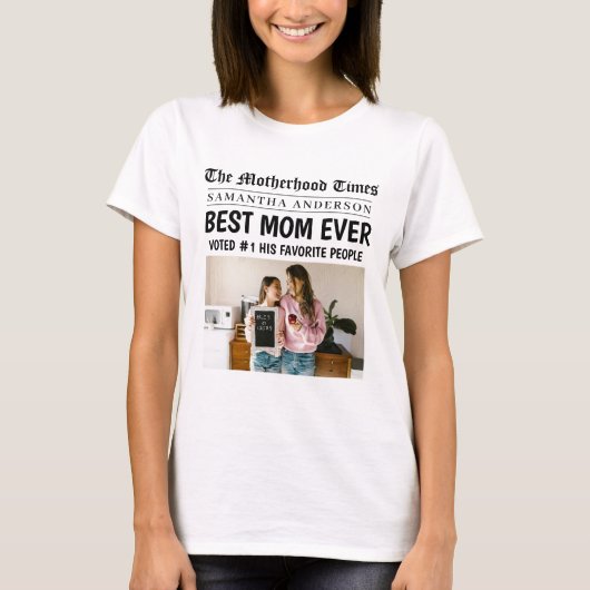 最高のMom Everパーソナライズされた Newsletter写真 Tシャツ (正面)