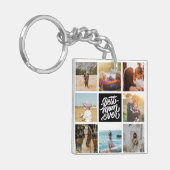 最高のMom Everパーソナライズされた Photo Collage Black キーホルダー (正面左)