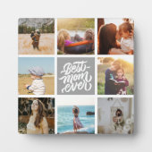 最高のMom Everパーソナライズされた Photo Collage Gray フォトプラーク (正面)
