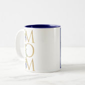 最高のMom Everフローラかわいらし金ゴールド写真Mothers Day ツートーンマグカップ (正面左)